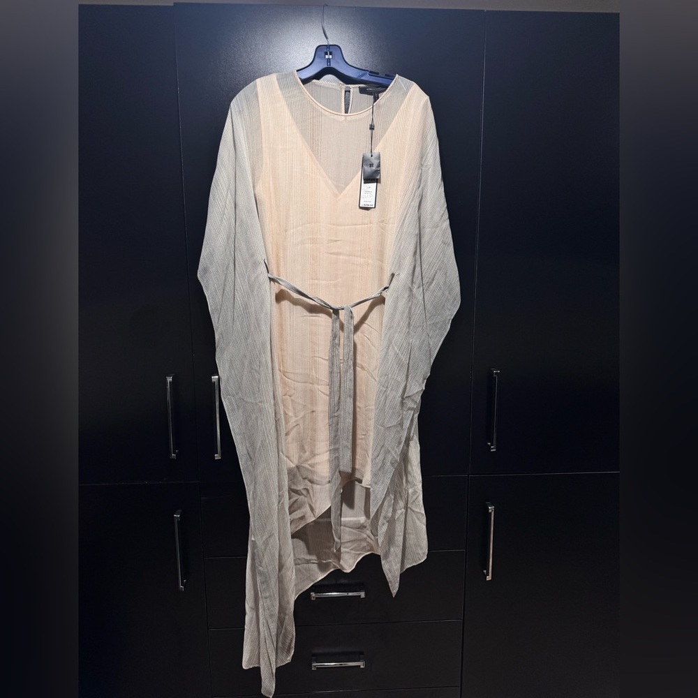 BCBGMaxAzria Beige and Gray High Low Dress